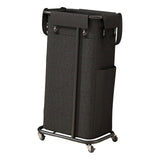 Maxbell Rolling Laundry Basket Cart Laundry Hamper for Apartment Living Room Bedroom Black Frame Black