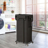 Maxbell Rolling Laundry Basket Cart Laundry Hamper for Apartment Living Room Bedroom Black Frame Black