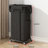 Maxbell Rolling Laundry Basket Cart Laundry Hamper for Apartment Living Room Bedroom Black Frame Black