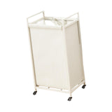 Maxbell Rolling Laundry Basket Cart Storage Container for Travel Bedroom Living Room Beige