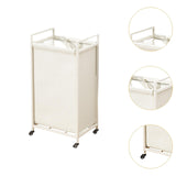 Maxbell Rolling Laundry Basket Cart Storage Container for Travel Bedroom Living Room Beige