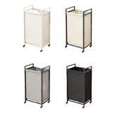 Maxbell Rolling Laundry Basket Cart Storage Container for Travel Bedroom Living Room Beige