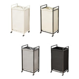 Maxbell Rolling Laundry Basket Cart Storage Container for Travel Bedroom Living Room Beige