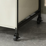 Maxbell Rolling Laundry Basket Cart Storage Container for Travel Bedroom Living Room Black Beige