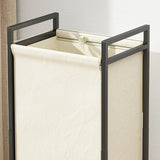 Maxbell Rolling Laundry Basket Cart Storage Container for Travel Bedroom Living Room Black Beige