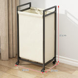 Maxbell Rolling Laundry Basket Cart Storage Container for Travel Bedroom Living Room Black Beige