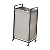 Maxbell Rolling Laundry Basket Cart Storage Container for Travel Bedroom Living Room Black Gray