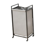 Maxbell Rolling Laundry Basket Cart Storage Container for Travel Bedroom Living Room Black Gray