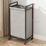 Maxbell Rolling Laundry Basket Cart Storage Container for Travel Bedroom Living Room Black Gray