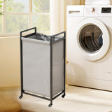 Maxbell Rolling Laundry Basket Cart Storage Container for Travel Bedroom Living Room Black Gray