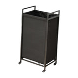 Maxbell Rolling Laundry Basket Cart Storage Container for Travel Bedroom Living Room Black