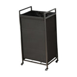 Maxbell Rolling Laundry Basket Cart Storage Container for Travel Bedroom Living Room Black