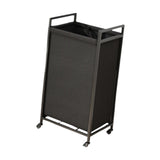 Maxbell Rolling Laundry Basket Cart Storage Container for Travel Bedroom Living Room Black