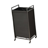 Maxbell Rolling Laundry Basket Cart Storage Container for Travel Bedroom Living Room Black