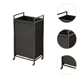 Maxbell Rolling Laundry Basket Cart Storage Container for Travel Bedroom Living Room Black