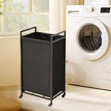 Maxbell Rolling Laundry Basket Cart Storage Container for Travel Bedroom Living Room Black