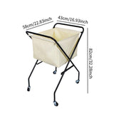 Maxbell Foldable Laundry Hamper with Wheels Multifunctional Sturdy Beige Laundry Bag