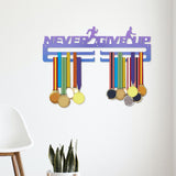 Maxbell Metal Medal Hanger Necklace Rack Display Rack for Football Gymnastics Soccer Purple