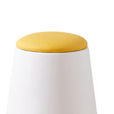 Maxbell Storage Ottoman Padded Seat Footrest Stool for Doorway Apartment Living Room White
