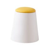 Maxbell Storage Ottoman Padded Seat Footrest Stool for Doorway Apartment Living Room White