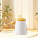 Maxbell Storage Ottoman Padded Seat Footrest Stool for Doorway Apartment Living Room White