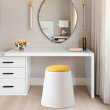 Maxbell Storage Ottoman Padded Seat Footrest Stool for Doorway Apartment Living Room White
