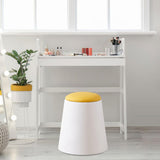 Maxbell Storage Ottoman Padded Seat Footrest Stool for Doorway Apartment Living Room White