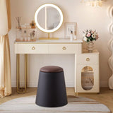 Maxbell Storage Ottoman Padded Seat Footrest Stool for Doorway Apartment Living Room Black
