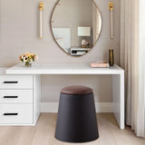 Maxbell Storage Ottoman Padded Seat Footrest Stool for Doorway Apartment Living Room Black