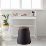 Maxbell Storage Ottoman Padded Seat Footrest Stool for Doorway Apartment Living Room Black