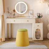 Maxbell Storage Ottoman Padded Seat Footrest Stool for Doorway Apartment Living Room Yellow
