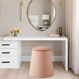 Maxbell Storage Ottoman Padded Seat Footrest Stool for Doorway Apartment Living Room Pink