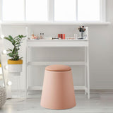 Maxbell Storage Ottoman Padded Seat Footrest Stool for Doorway Apartment Living Room Pink