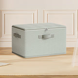 Maxbell Folding Storage Box with Lid Fashion Zipper Basket for Quilt Clothing Office