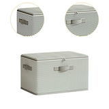 Maxbell Folding Storage Box with Lid Fashion Zipper Basket for Quilt Clothing Office