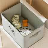 Maxbell Folding Storage Box with Lid Fashion Zipper Basket for Quilt Clothing Office