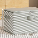 Maxbell Folding Storage Box with Lid Fashion Zipper Basket for Quilt Clothing Office