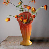 Maxbell Flower Vase Flower Container Nordic Ceramic Vase for Home Bedroom Decoration Orange
