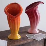 Maxbell Flower Vase Flower Container Nordic Ceramic Vase for Home Bedroom Decoration Orange