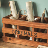 Maxbell Desktop Storage Box Wooden Caddy for Study Room Home School Scissors Erasers