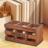 Maxbell Desktop Storage Box Wooden Caddy for Study Room Home School Scissors Erasers