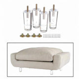 Maxbell 4Pcs Acrylic Sofa Legs Clear Decor Furniture Risers for Table Bookcase Couch 5cmx10cm
