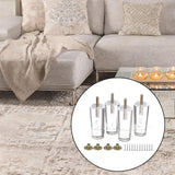 Maxbell 4Pcs Acrylic Sofa Legs Clear Decor Furniture Risers for Table Bookcase Couch 5cmx10cm