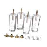 Maxbell 4Pcs Acrylic Sofa Legs Clear Decor Furniture Risers for Table Bookcase Couch 5cmx10cm