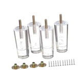 Maxbell 4Pcs Acrylic Sofa Legs Clear Decor Furniture Risers for Table Bookcase Couch 5cmx10cm