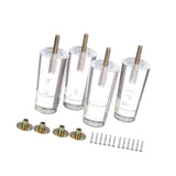 Maxbell 4Pcs Acrylic Sofa Legs Clear Decor Furniture Risers for Table Bookcase Couch 5cmx10cm