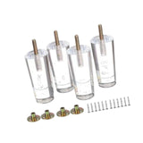 Maxbell 4Pcs Acrylic Sofa Legs Clear Decor Furniture Risers for Table Bookcase Couch 5cmx10cm