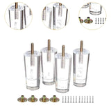 Maxbell 4Pcs Acrylic Sofa Legs Clear Decor Furniture Risers for Table Bookcase Couch 5cmx10cm