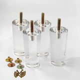 Maxbell 4Pcs Acrylic Sofa Legs Clear Decor Furniture Risers for Table Bookcase Couch 5cmx10cm