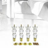Maxbell 4x Cabinet Feet Modern Replacement Couch Feet for Bed Coffee Table Footstool 6x15cm